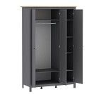 САГА шкаф 3 двери с зеркалом серый/ясень | изображение 3