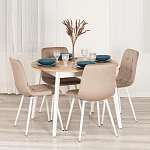 Стул CHILLY (mod. JSC-220), Велюр/металл, 44,5х52,5х88 см, Beige (бежевый) HLR8 / белый | изображение 10