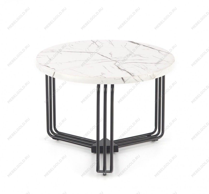 Стол журнальный Halmar ANTICA M (белый мрамор/черный) | изображение 1