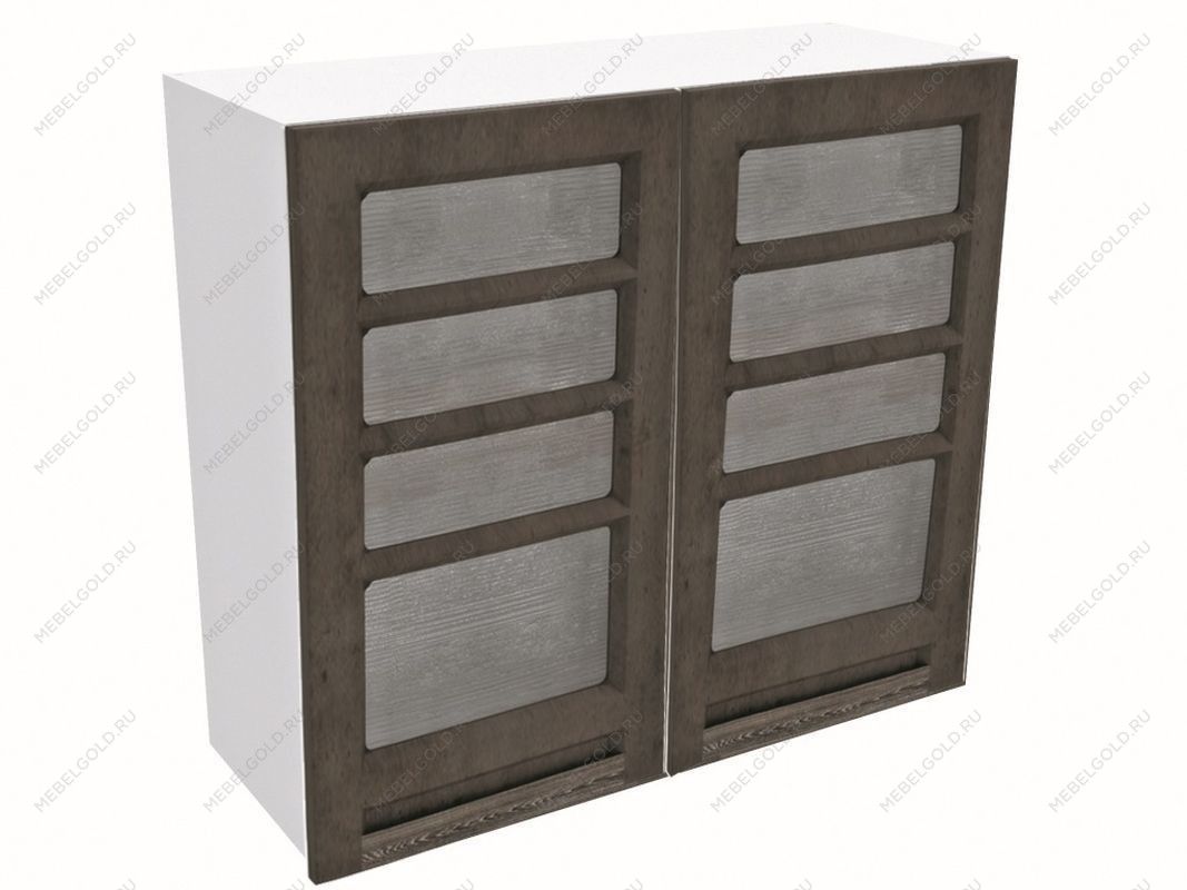 Шкаф со стеклом 2-х дверный ШСТ-80, Грей (800*320*720) Бетон темный, 21434