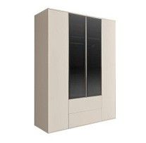 Шкаф 4-х дв. с ящиками Bogemia Air (Слоновая кость/Серебро) БМШ2/42(2)