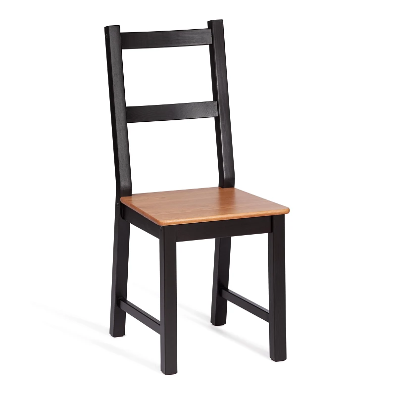 Обеденный комплект Соната (стол + 4 стула)/Sonata dining set, массив сосны, стол: 120х75х73см  стул :41х50х95см, антик/чёрный | изображение 2