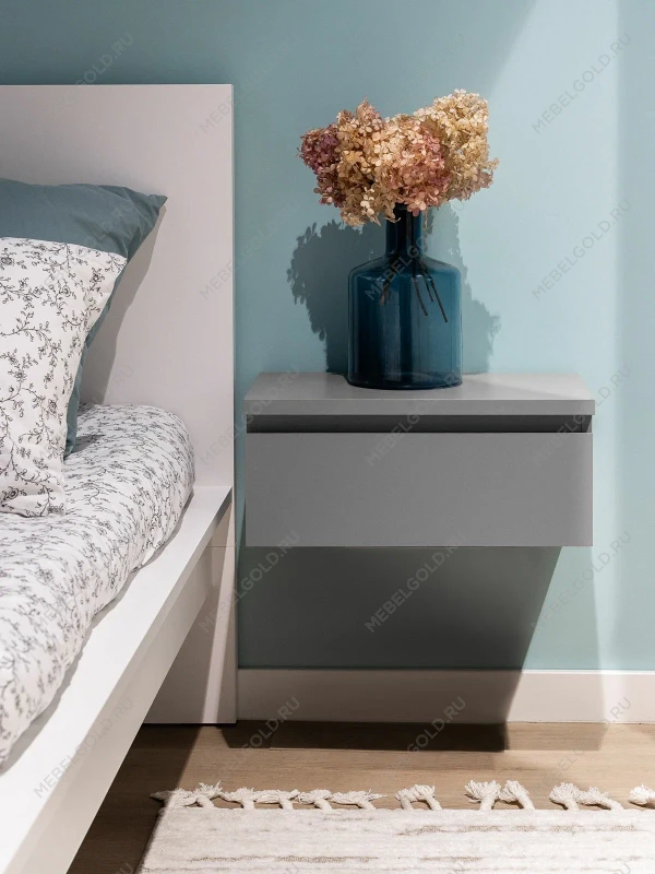 Тумба прикроватная подвесная Варма 50х21х30, серая | изображение 2