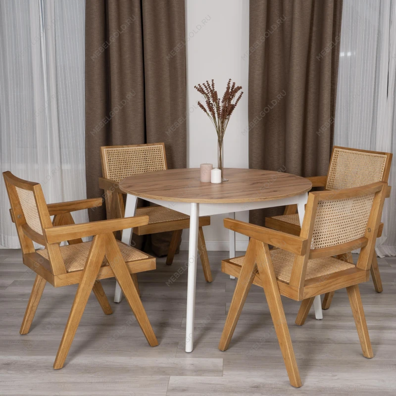 Кресло LOKI, дерево вяз/ротанг, Груша (№3), 50х50х84 см | изображение 11