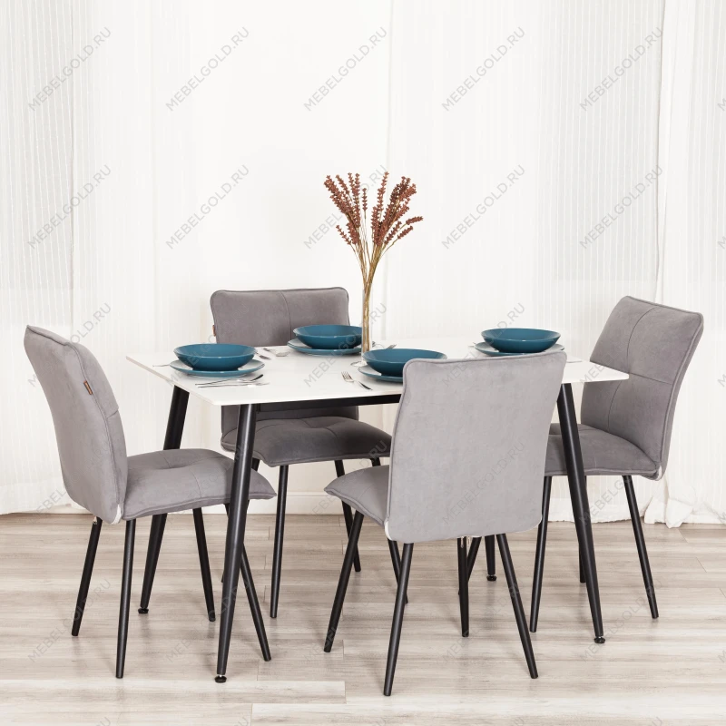 Стул обеденный Sweet, LT, флок, серый/черный, 29, 41х55х88 см | изображение 9