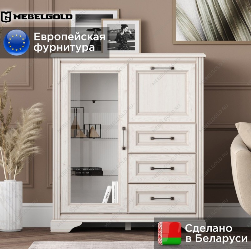 Тумба Стилиус KOM1W1B3S с подсветкой (Лиственница сибирская) | изображение 1