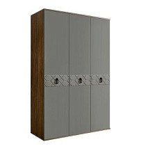 Шкаф 3-х дверный Bogemia Woodline Fa (Серый/Черный) БМШ2/3