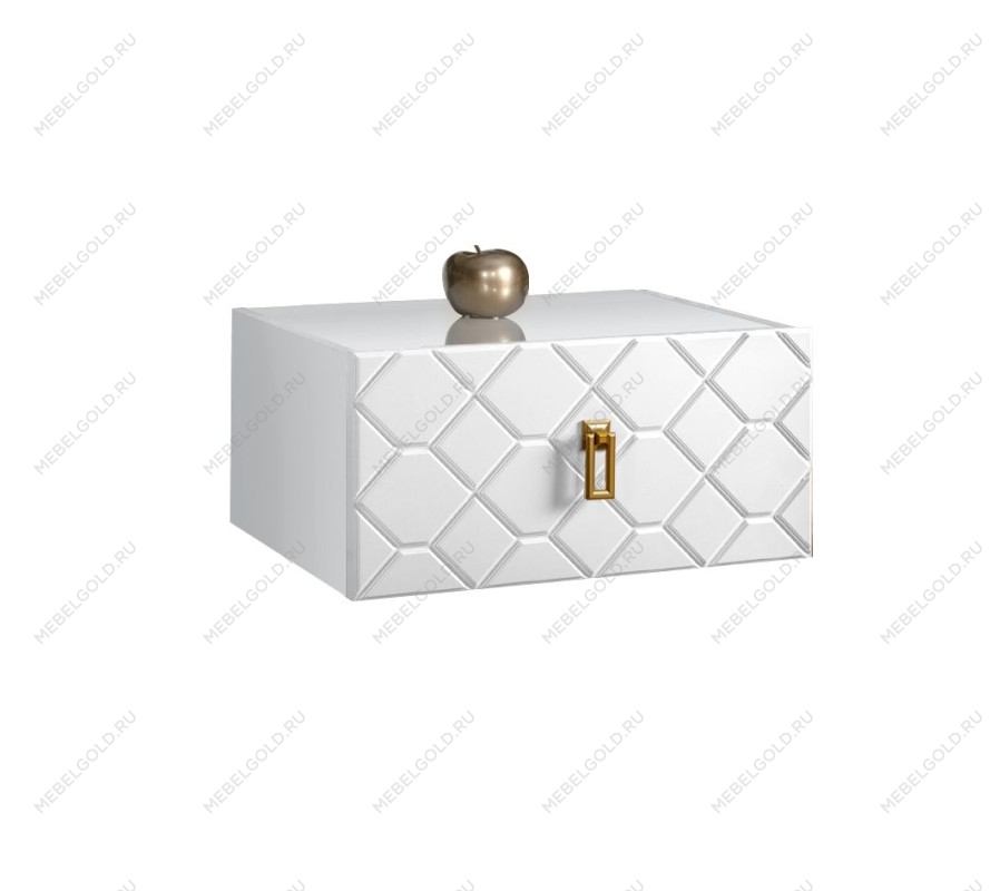 Тумба прикроватная Bogemia Fly Farfalle (Белый) (Lakobel/Золото) БМТП-1