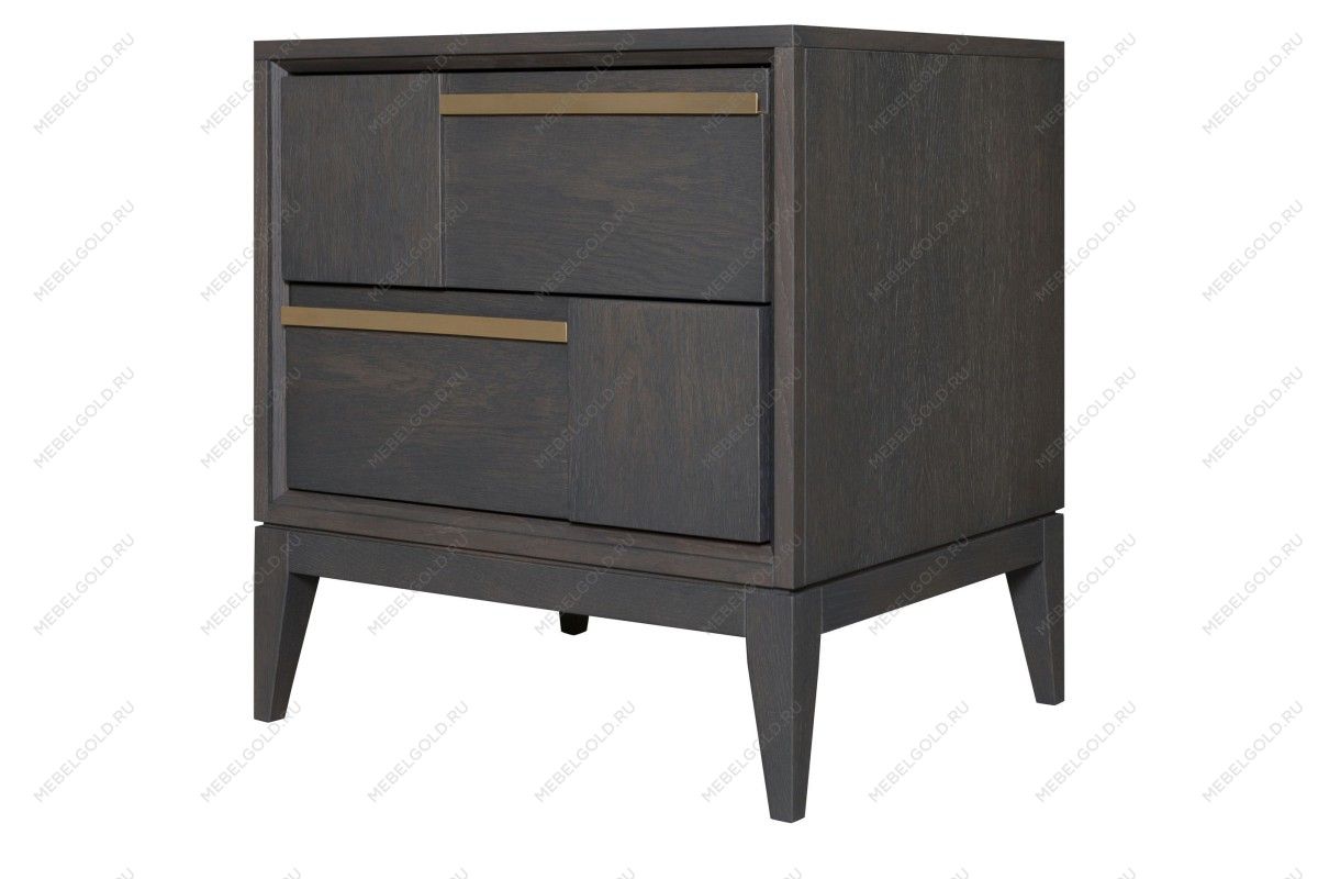 Тумба прикроватная Сидней 2 ящика, дуб графит | изображение 1