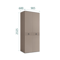 Шкаф 2-х дверный Римини СОЛО (Мокка/Серебро) РМШ2/2(s)