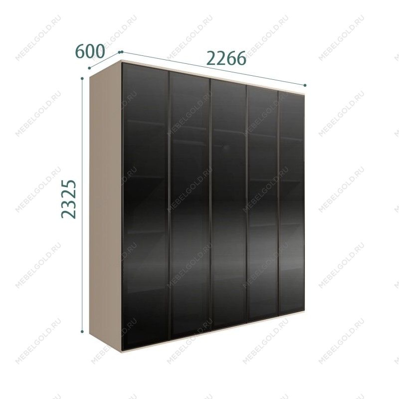 Шкаф 5-ти дв. Bogemia Air (Ваниль/Черный) БМШ2/5(5)