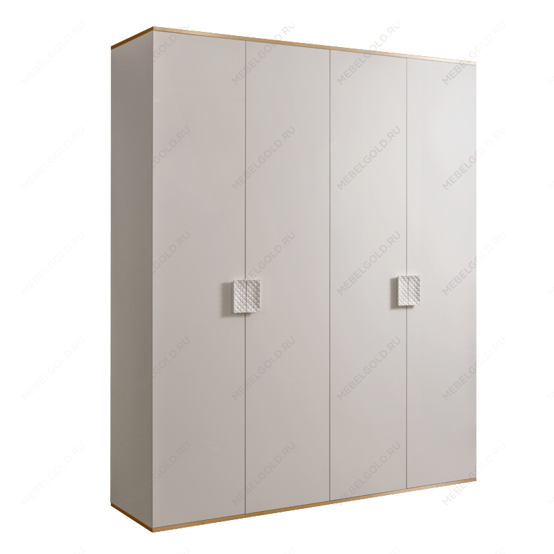 Шкаф 4-х дв. для платья и белья Диора слоновая кость/золото ДШ2/4