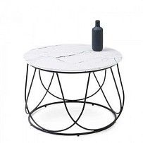 Стол журнальный Halmar NUBIRA (белый мрамор/черный)