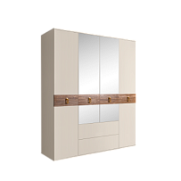 Шкаф 4-х дверный с зеркалами, с ящиками, Bogemia Wood Fa (Слоновая кость/Золото) БМШ1/41(Wo)