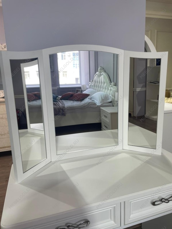 Зеркало трельяж Мишель для туалетного столика белый матовый | изображение 5