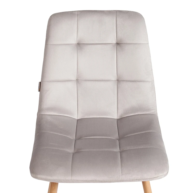 Стул CHILLY (mod. JSC-220), Велюр/металл, 44,5х52,5х88 см, Light grey (светло-серый) HLR14 / натуральный | изображение 5
