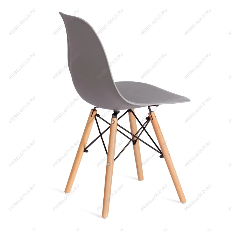 Стул CINDY (EAMES) (mod. 1801), дерево бук/металл/сиденье пластик, 45x51x82 см, Light grey (светло-серый) | изображение 2