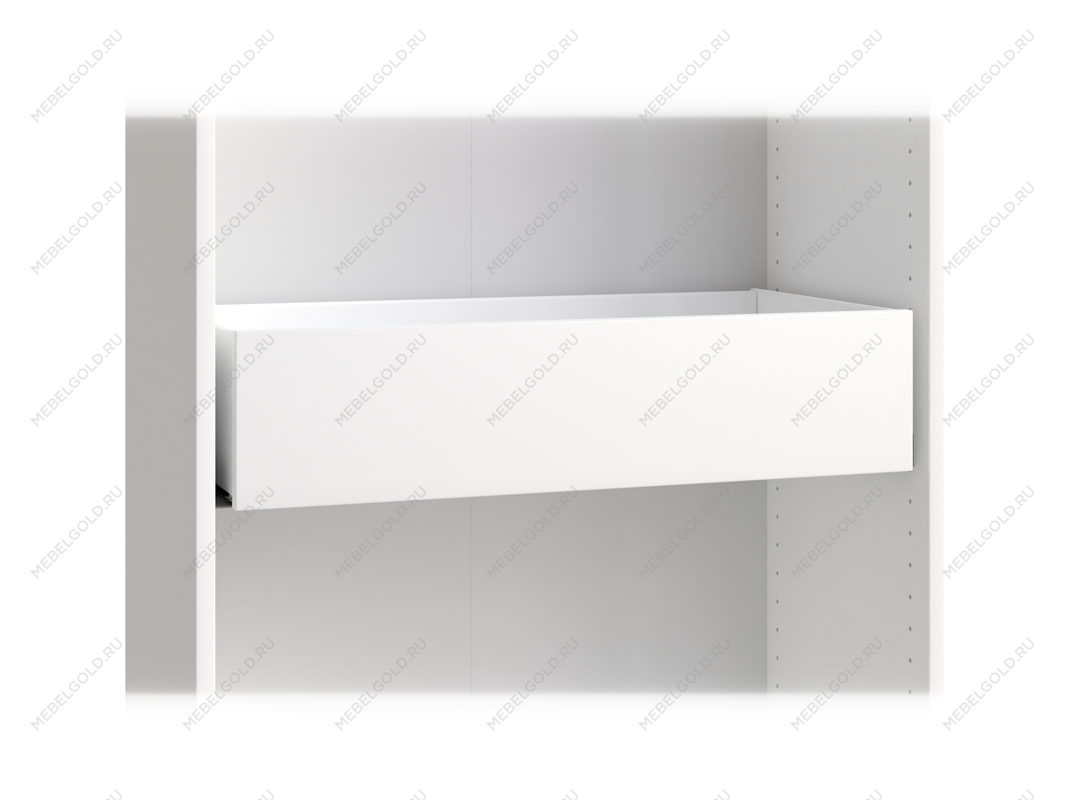 Ящик МАКС выдвижной в узкий двухдверный шкаф, ДСП, цвет белый | изображение 1