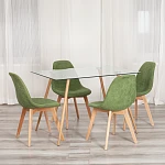 Стол SOPHIA (mod. 5003), металл/стекло (8мм), бук/прозрачный, 110 х 80 х 75 см | изображение 6