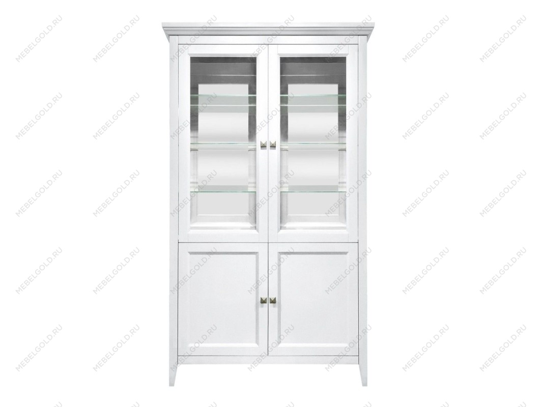 Витрина 2 дверная с зеркалом Manhattan (Белый)