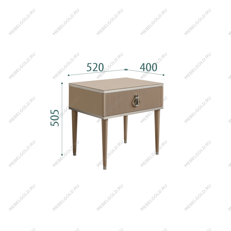 Тумба прикроватная Римини СОЛО (Мокка/Серебро) РМТП-1(s)