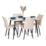 Стул обеденный Bari, LT, флок, бежевый/черный, 7, 41х55х89 см | изображение 9