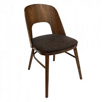 Лобня - Стул Антверпен коричневая ткань + спинка и ножки орех