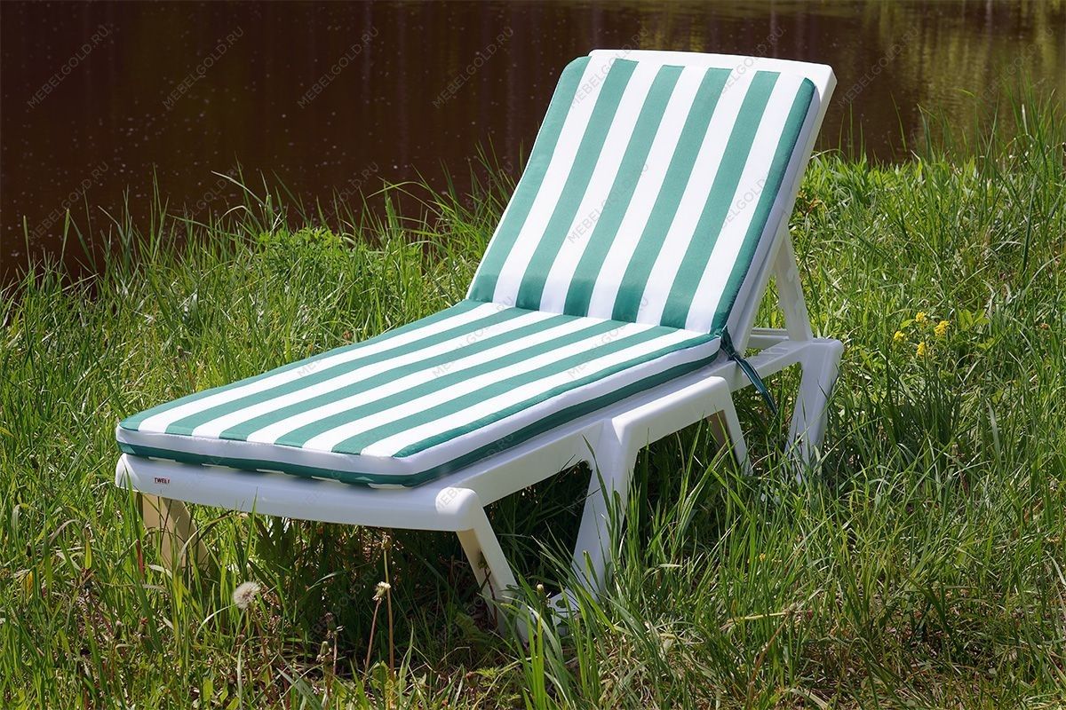 Матрац для шезлонга Tweet бело-зеленый | изображение 1