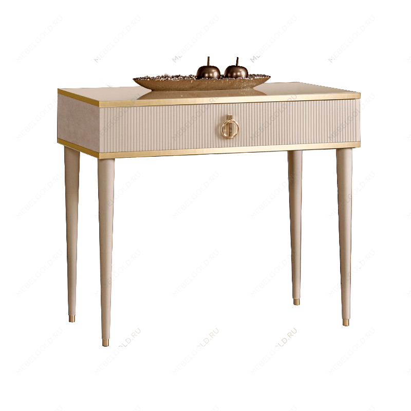 Стол туалетный узкий Римини СОЛО (Латте/Золото) РМСТ-1(s)[9]