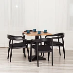 Стул BALDUR, дерево вяз/ткань лен, черный/черный лен, 49х52х76,5 см | изображение 11