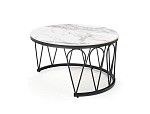 Комплект Halmar FORMOSA, 2 стола журнальных (белый мрамор/черный) | изображение 4