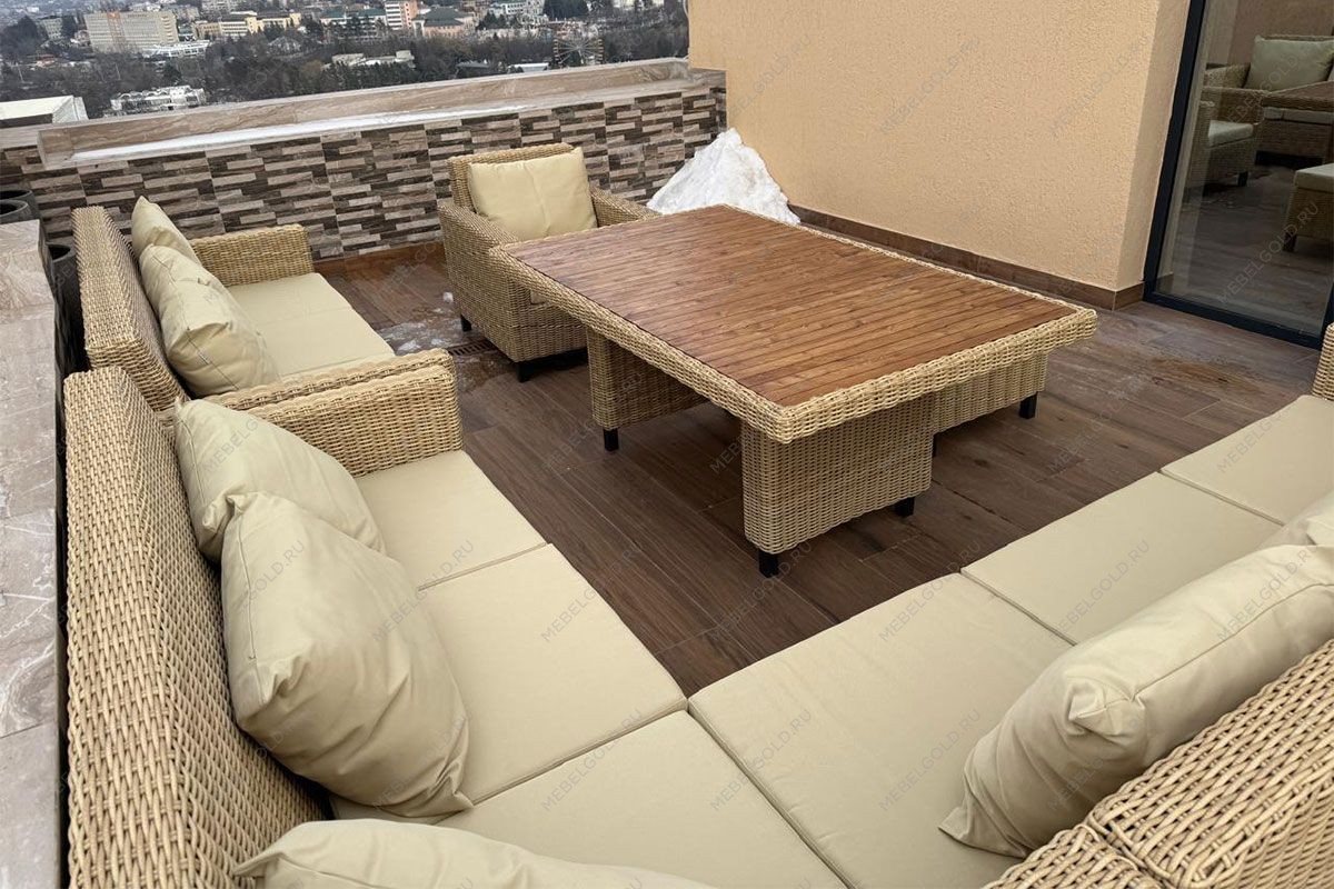 MOKKA BELLA стол прямоугольный с деревянной столешницей, соломенный | изображение 10