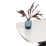 Стол обеденный Winston/Винстон, столешница керамика (глянцевая) / опоры металл, белый/черный, (120+30+30)x80x75(+1) см | изображение 9