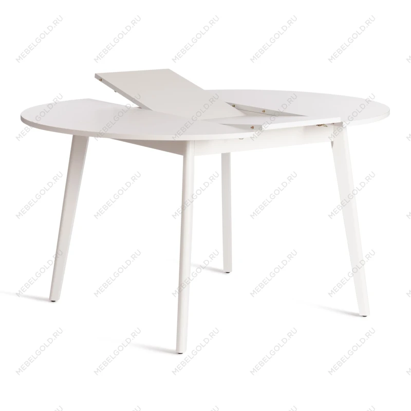 Стол обеденный SVELTO, ЛДСП, опора-массив березы, 105 х 105 (140) х 74.5 см, Белый /белый | изображение 4