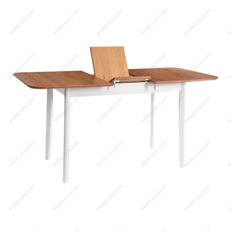 Стол Соната Люкс раздвижной/Sonata Lux extension table, массив сосны, антик/белый, 120-(150)х75х75 см | изображение 2