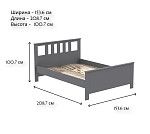 САГА кровать двойная 140х200 серая | изображение 4