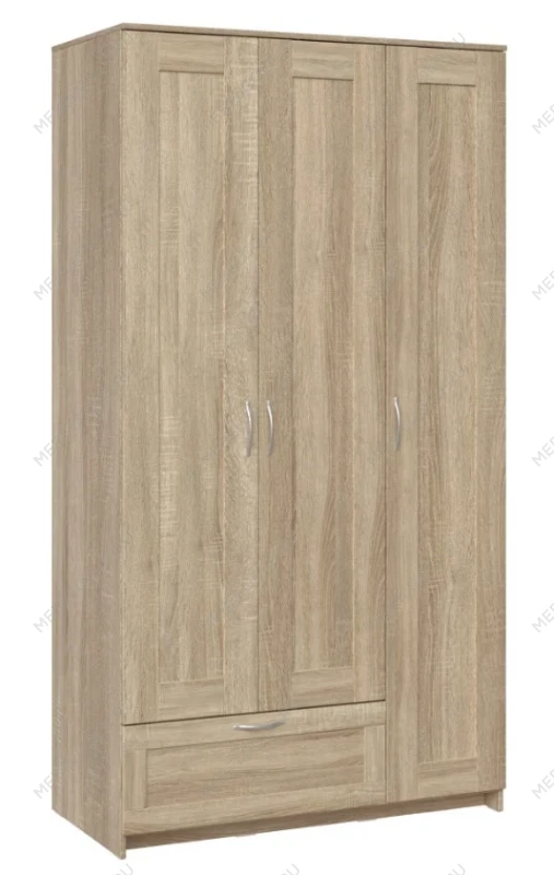 БРИМНЭС / СИРИУС Шкаф трехдверный ИКЕА / IKEA с одним выдвижным ящиком, Дуб Сонома