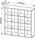 КАЛЛАКС / ФОРА Стеллаж ИКЕА / IKEA 16, широкий стеллаж с открытыми ячейками, тамбурат белого цвета | изображение 3
