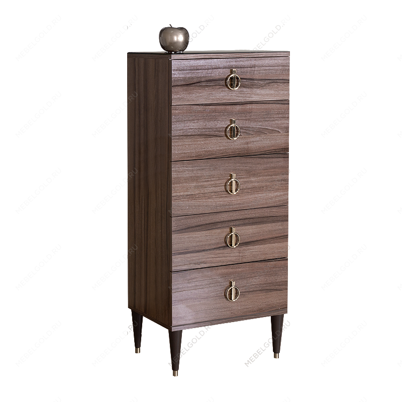 Комод узкий Римини (Орех империя/Серебро) РМКМ-2