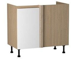 Стол под мойку угловой СМУ-100 левый, Женева (954*534*870) Дуб Палермо/Белый матовый, 22412