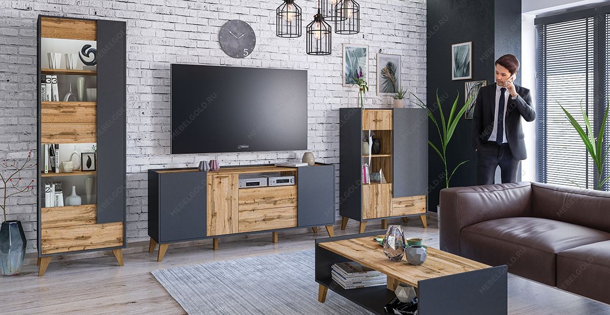 Гостиная Сканди Графит 1