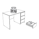 КАСТОР (KULLEN) стол письменный 3 ящика 116х65 серый | изображение 3