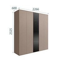 Шкаф 5-ти дв. Bogemia Air (Мокка/Черный) БМШ2/5(1)