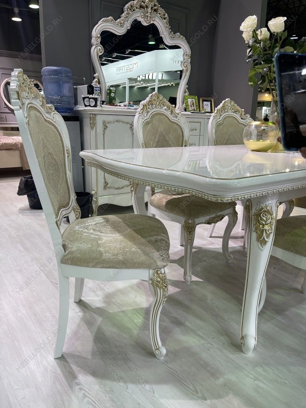 Столовая Натали белый глянец (прямоугольный стол) | изображение 10