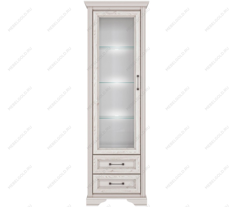 Шкаф-витрина Стилиус REG1W2S с подсветкой (Лиственница сибирская)