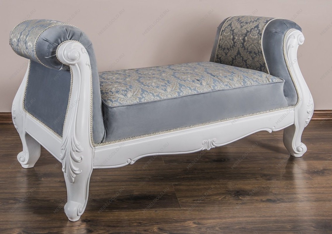 Оттоманка Мишель с двумя подлокотниками белый матовый