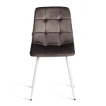 Стул CHILLY (mod. JSC-220), Велюр/металл, 44,5х52,5х88 см, Dark grey (темно-серый) HLR24 / белый | изображение 4