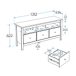 САГА тумба 3 ящика белая/ясень | изображение 3