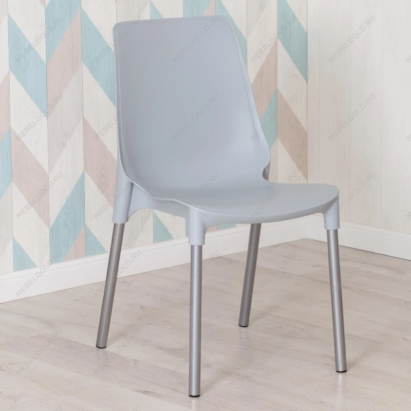 Стул GENIUS (mod 75), металл/пластик, 46x56x84cм, серый/ножки хром | изображение 9
