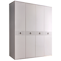 Шкаф 4-х дверный Римини СОЛО (Белый/Серебро) РМШ2/4(s)